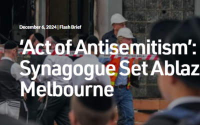 ‘Act of Antisemitism’: Synagogue Set Ablaze in Melbourne