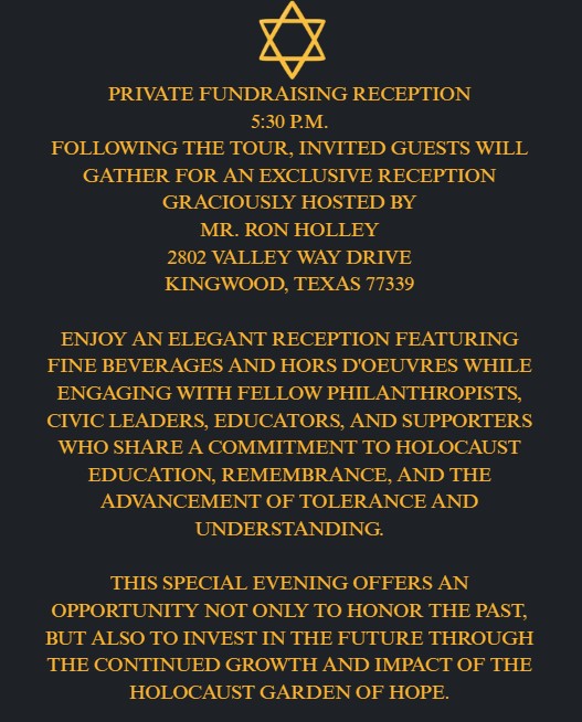 Private Fundraising Reception - Holocaust Remembrance Association